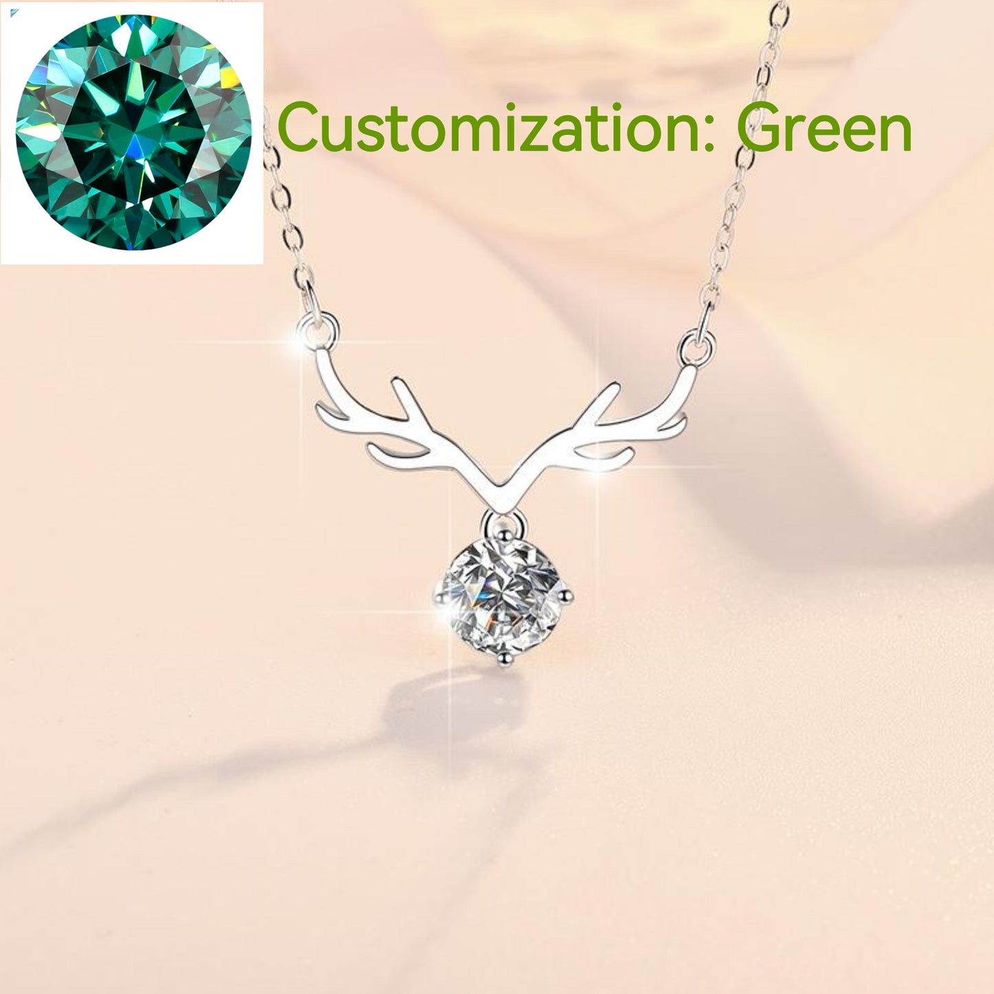 NO.207 S925 Sterling Silver Holiday Synthetic Moissanite Necklace Birthday Gift Minimalist Pendant Necklace Springtok