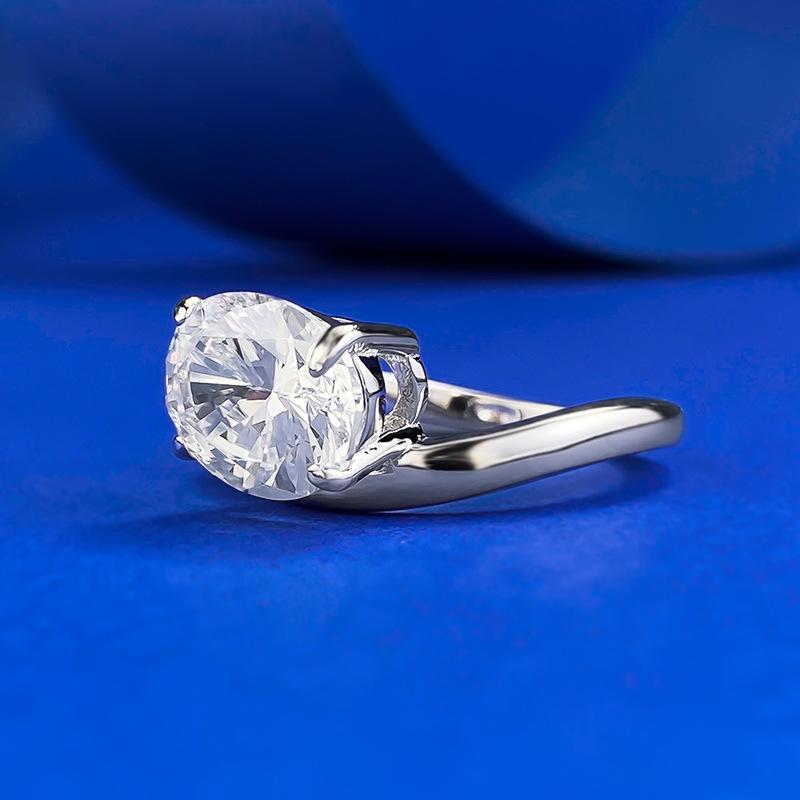 NO.229 S925 sterling silver oval cut oval high carbon ring 8*10mm 6A cubic zirconia ring fashion jewelry accessory woman girl promise ring Springtok