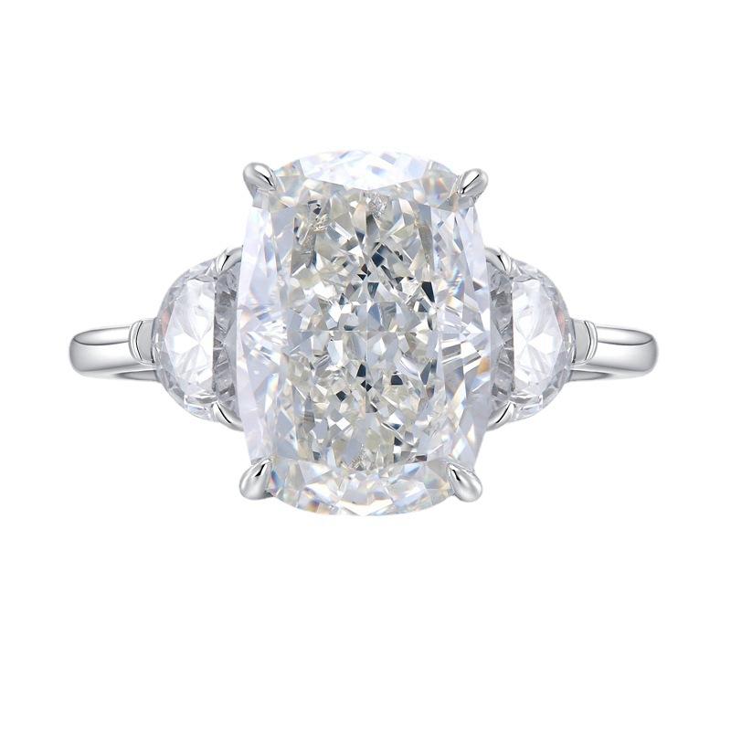 NO.047 S925 Sterling Silver Ice Flower Cut Pigeon eggs Ring 9*13 8A Cubic Zirconia Ring fashion jewelry accessory woman girl promise ring Springtok