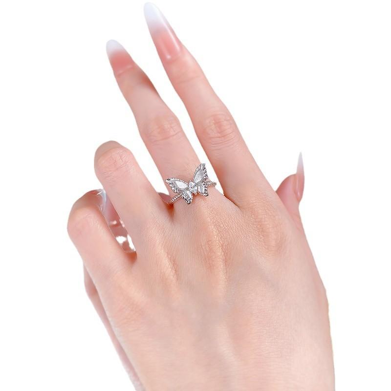 NO.227 S925 Sterling Silver Brushed Dream Butterfly Ring fashion jewelry accessory woman girl promise ring Springtok