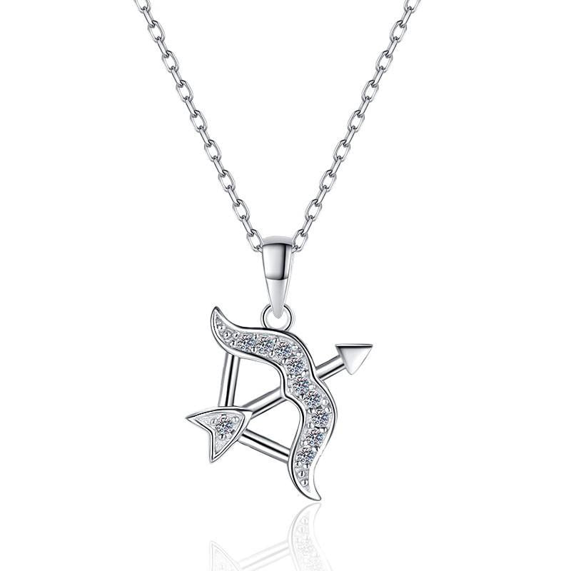 NO.206 S925 Sterling Silver Twelve Constellations Synthetic Moissanite Necklace Birthday Gift Minimalist Pendant Necklace Springtok