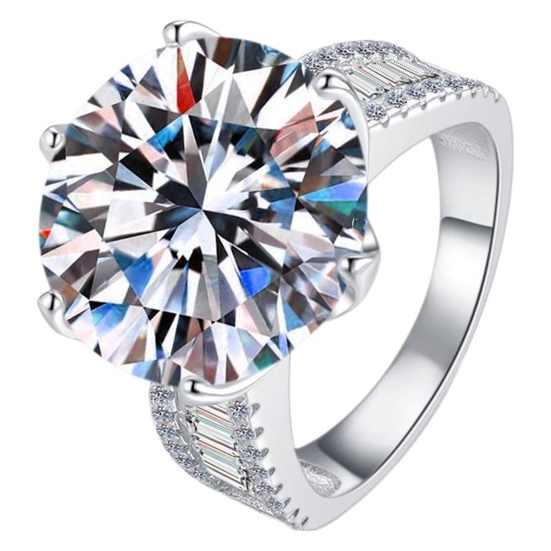 NO.124 S925 Sterling Silver 10 Karat Ring Synthetic Moissanite Ring fashion jewelry accessory woman girl promise ring Springtok
