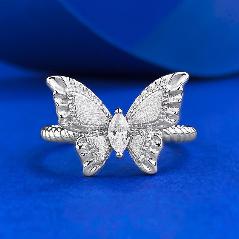 NO.227 S925 Sterling Silver Brushed Dream Butterfly Ring fashion jewelry accessory woman girl promise ring Springtok