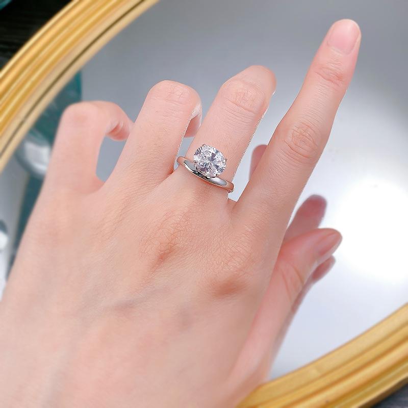NO.229 S925 sterling silver oval cut oval high carbon ring 8*10mm 6A cubic zirconia ring fashion jewelry accessory woman girl promise ring Springtok