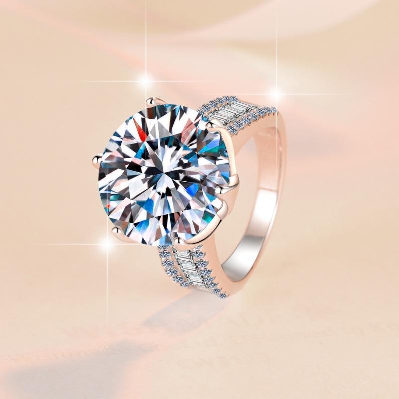 NO.124 S925 Sterling Silver 10 Karat Ring Synthetic Moissanite Ring fashion jewelry accessory woman girl promise ring Springtok
