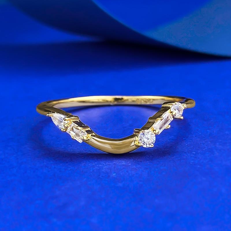 NO.077 S925 Sterling Silver Marquise Ring 6*12mm with 6A Cubic Zirconia - Three-Piece Ring Set for Elegant Luxury and Daily Life Use fashion jewelry accessory woman girl promise ring Springtok