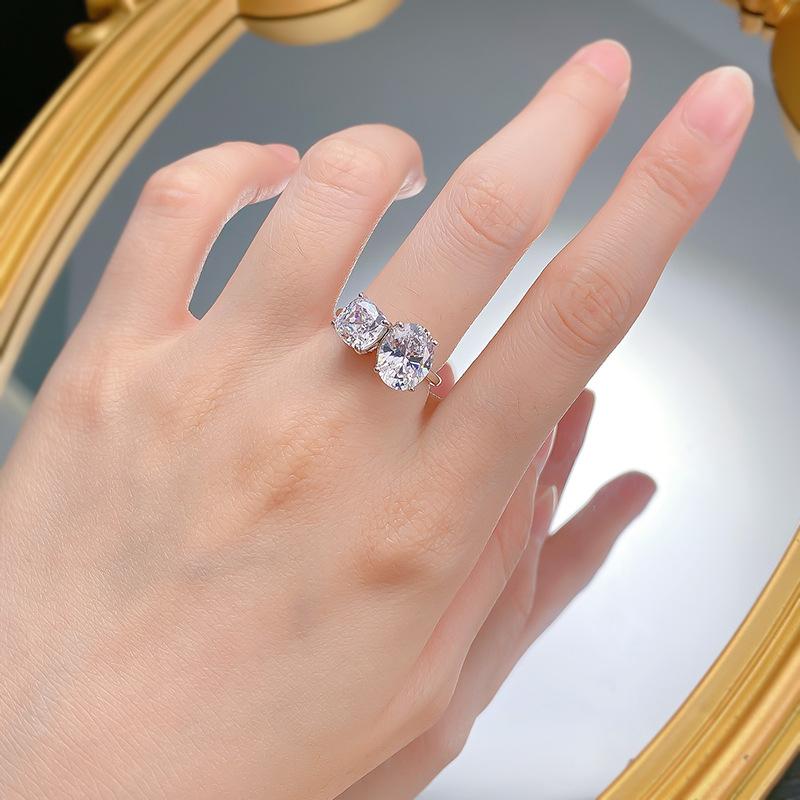 NO.230 S925 sterling silver oval cut Oval Ring 8*10mm 6A cubic zirconia ring fashion jewelry accessory woman girl promise ring Springtok