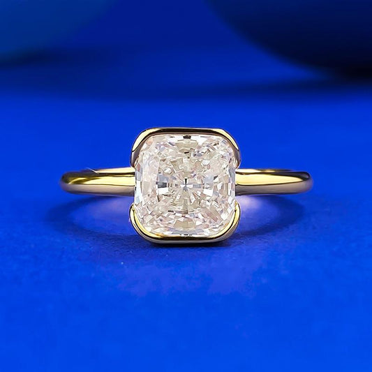 NO.019 S925 Sterling Silver Radian cut Small Rock Candy Stud Earrings 7 * 7mm 8A Cubic Zirconia Ring fashion jewelry accessory woman girl promise ring Springtok