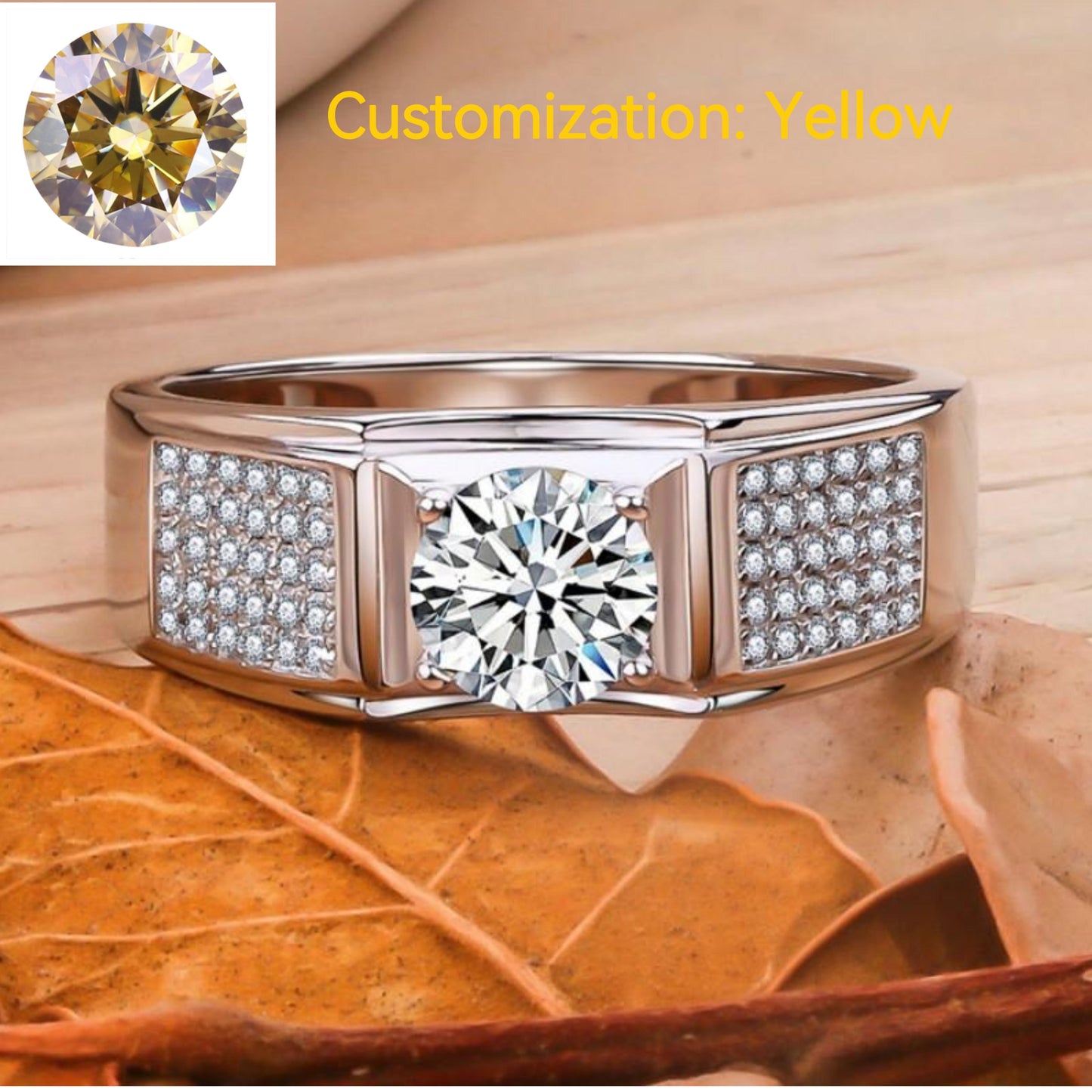 NO.158 Synthetic Moissanite Sterling Silver Little Starry Ring Couple Ring fashion jewelry accessory promise ring Springtok Men's Ring