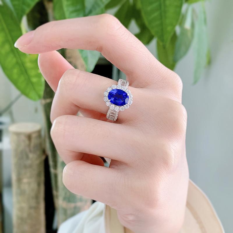 NO.055 S925 Sterling Silver Oval Cut Vintage Oval Ring 7*9mm 6A Cubic Zirconia Ring fashion jewelry accessory woman girl promise ring Springtok