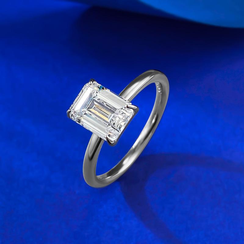NO.071 S925 Sterling Silver Grandma Cut Square Sugar Ring 6*8mm 6A Cubic Zirconia Ring fashion jewelry accessory woman girl promise ring Springtok