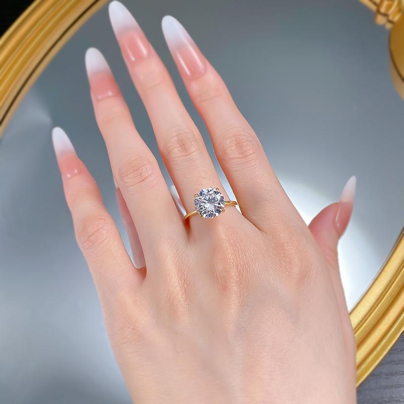 NO.080 S925 Sterling Silver Eight arrows and eight hearts Cut Round Ring 10mm 6A Cubic Zirconia Ring fashion jewelry accessory woman girl promise ring Springtok