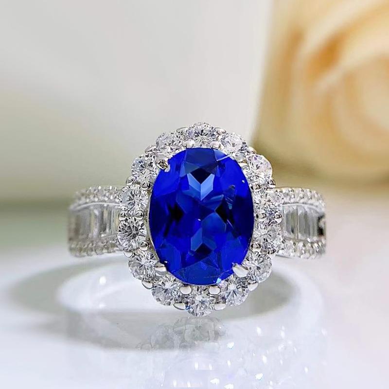NO.055 S925 Sterling Silver Oval Cut Vintage Oval Ring 7*9mm 6A Cubic Zirconia Ring fashion jewelry accessory woman girl promise ring Springtok