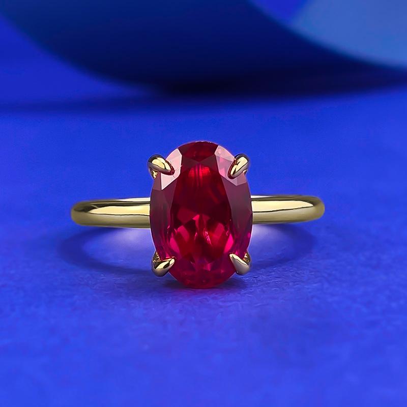 NO.060 S925 sterling silver oval cut ring 7*10mm 6A cubic zirconia ring fashion jewelry accessory woman girl promise ring Springtok