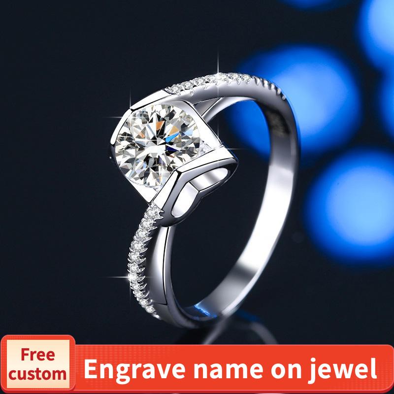 NO.120 S925 Sterling Silver Angel Kiss Ring Synthetic Moissanite Ring fashion jewelry accessory woman girl promise ring Springtok