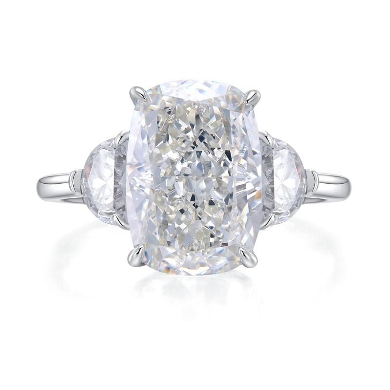 NO.047 S925 Sterling Silver Ice Flower Cut Pigeon eggs Ring 9*13 8A Cubic Zirconia Ring fashion jewelry accessory woman girl promise ring Springtok