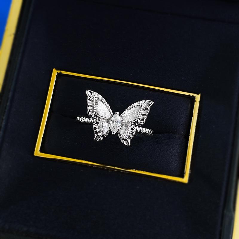 NO.227 S925 Sterling Silver Brushed Dream Butterfly Ring fashion jewelry accessory woman girl promise ring Springtok