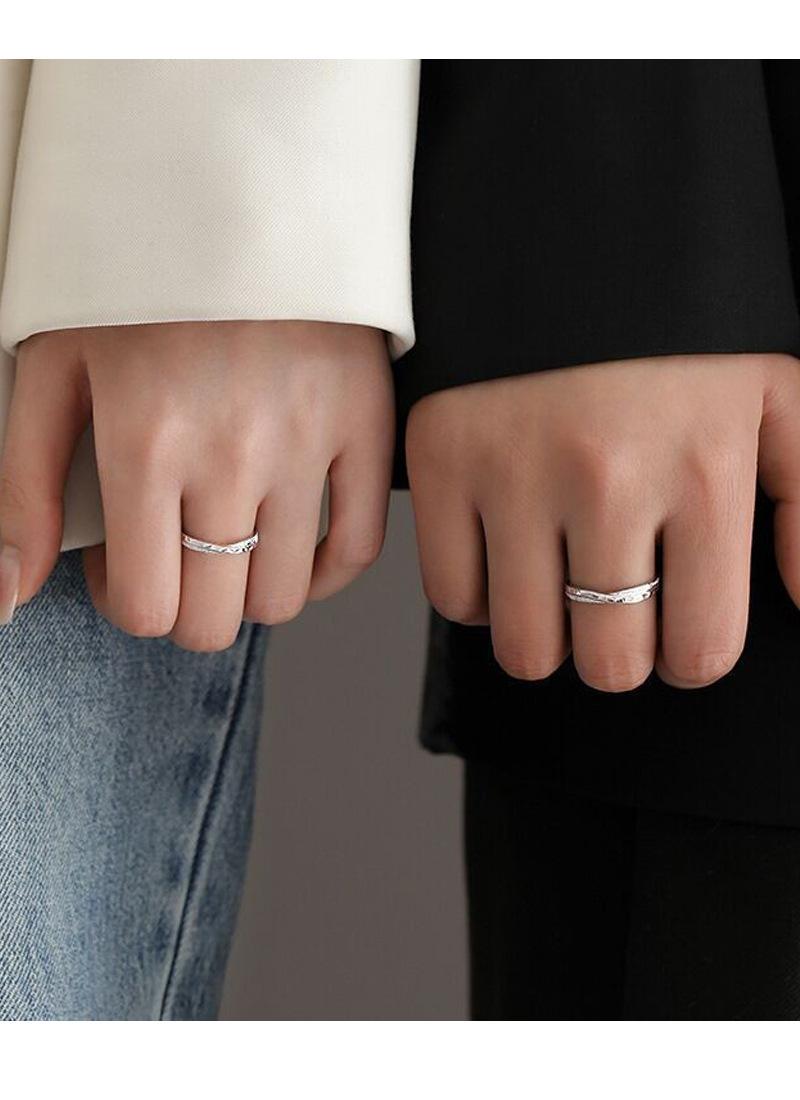 S925 Sterling Silver Niche Simple Matte Unisex Couple Rings Personality Fashion Light Luxury Pair Rings -630 jewellery with meaning(45%)