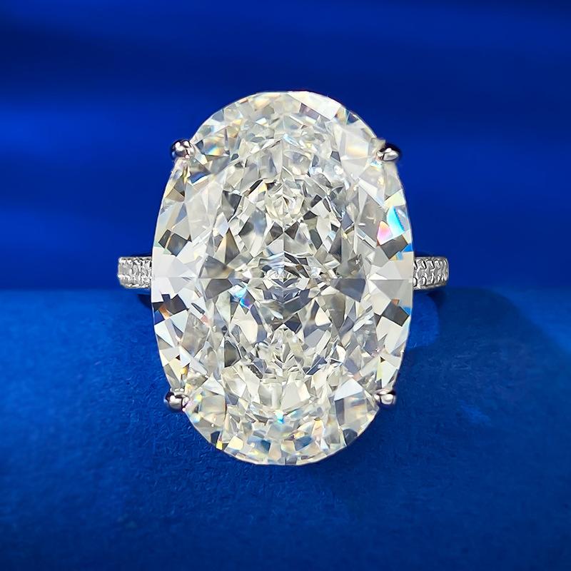 NO.056 S925 Sterling Silver Ice Flower cut Pigeon egg ring 14*20 8A Cubic Zirconia Ring fashion jewelry accessory woman girl promise ring Springtok