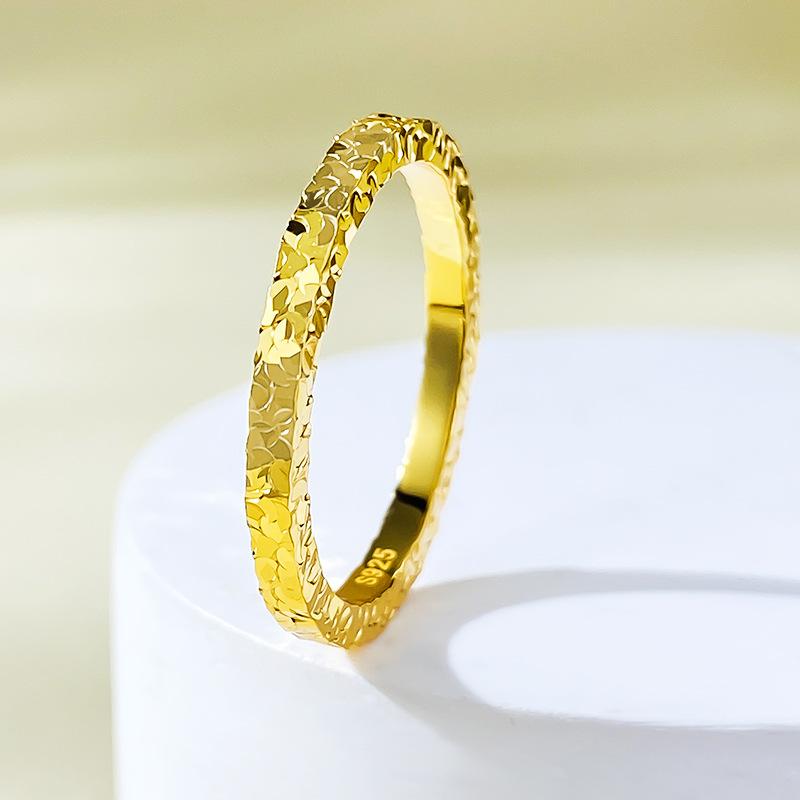 NO.090 S925 Sterling Silver Crushed Ice Ring fashion jewelry accessory woman girl promise ring Springtok