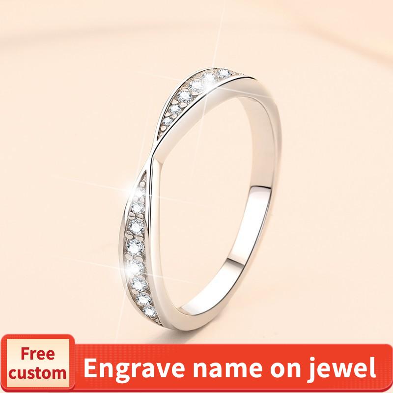 NO.150 S925 Sterling Silver Small X-Shaped Ring Synthetic Moissanite Ring fashion jewelry accessory woman girl promise ring Springtok