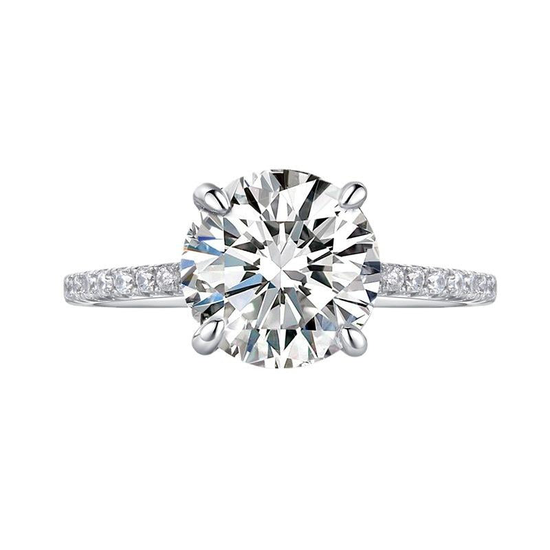 NO.081 S925 Sterling Silver Eight Arrows And Eight Hearts Cut Round Ring 8mm 6A Cubic Zirconia Ring fashion jewelry accessory woman girl promise ring Springtok