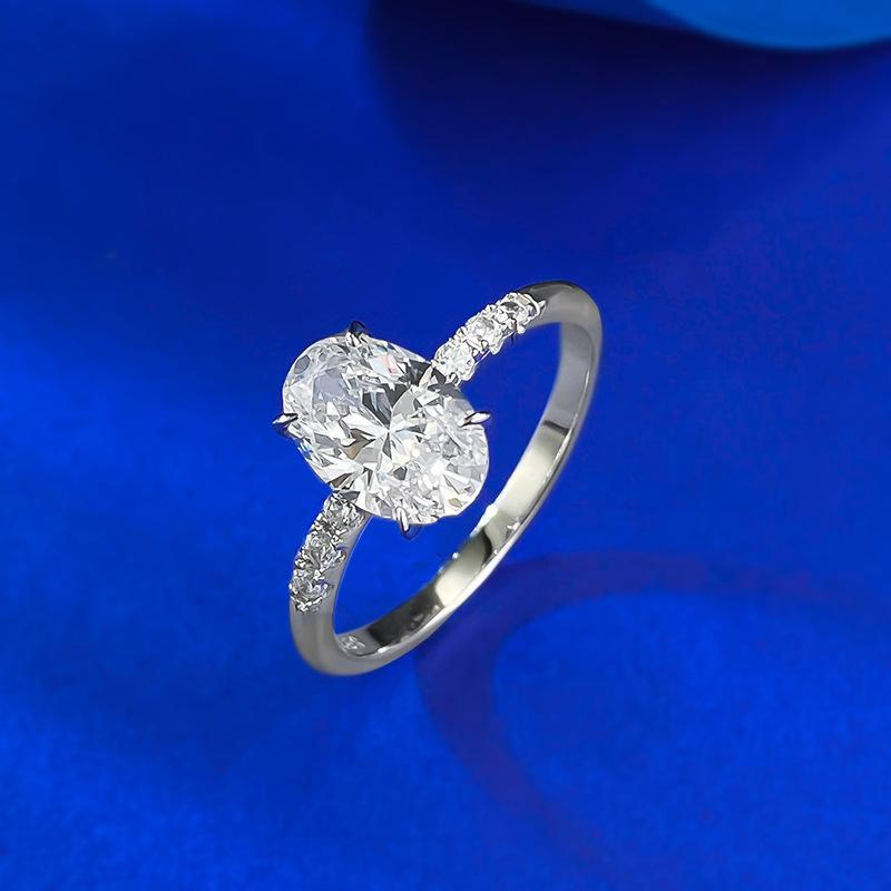 NO.051 S925 Sterling Silver Oval Cut Oval Ring 6*9mm 6A Cubic Zirconia Ring fashion jewelry accessory woman girl promise ring Springtok