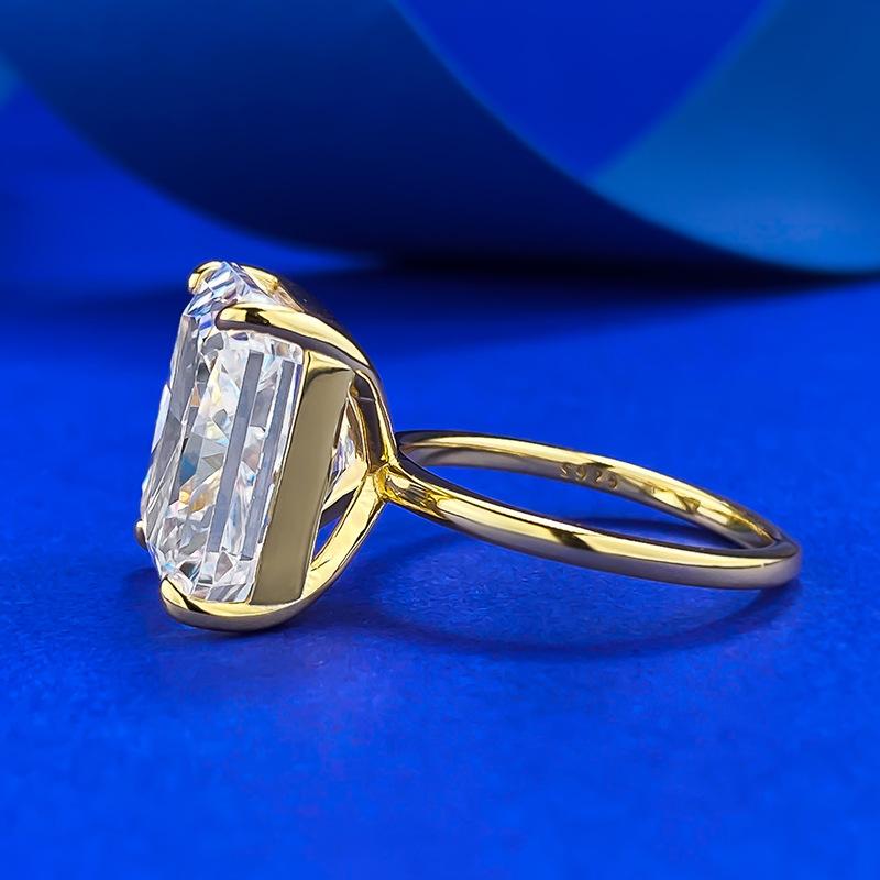 NO.011 S925 Sterling Silver Ice Flower Cut Square Ring 12*14mm 8A Cubic Zirconia Ring fashion jewelry accessory woman girl promise ring Springtok