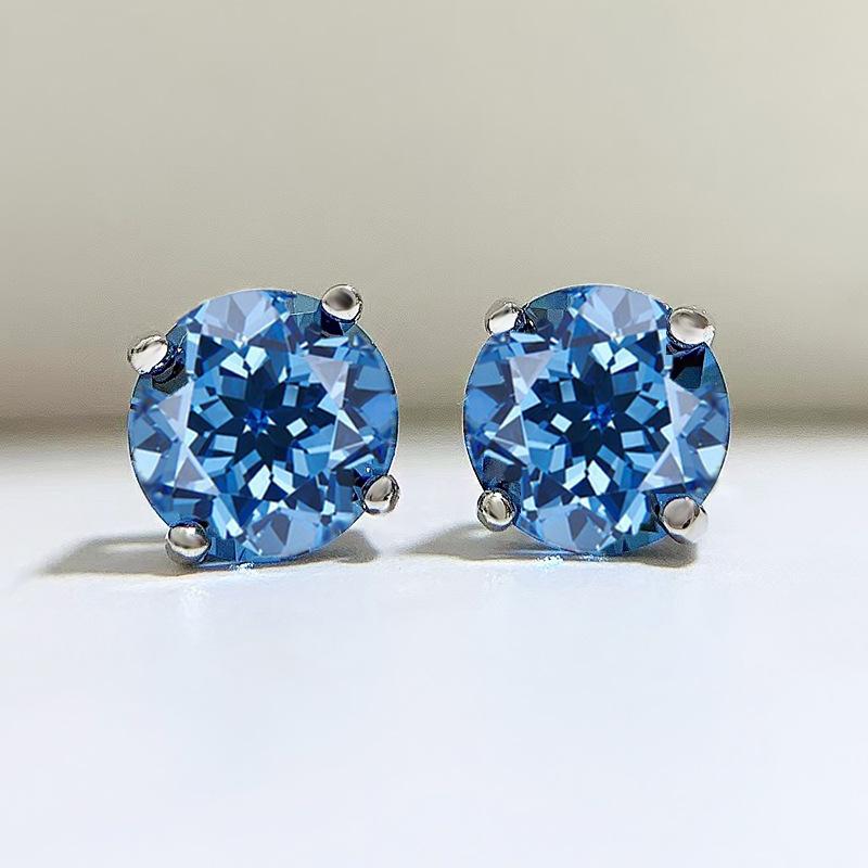 NO.178 S925 Sterling Silver Eight Arrows and Eight Hearts Cut Round Earring 8mm 6A Cubic Zirconia Earring Springtok Springtok