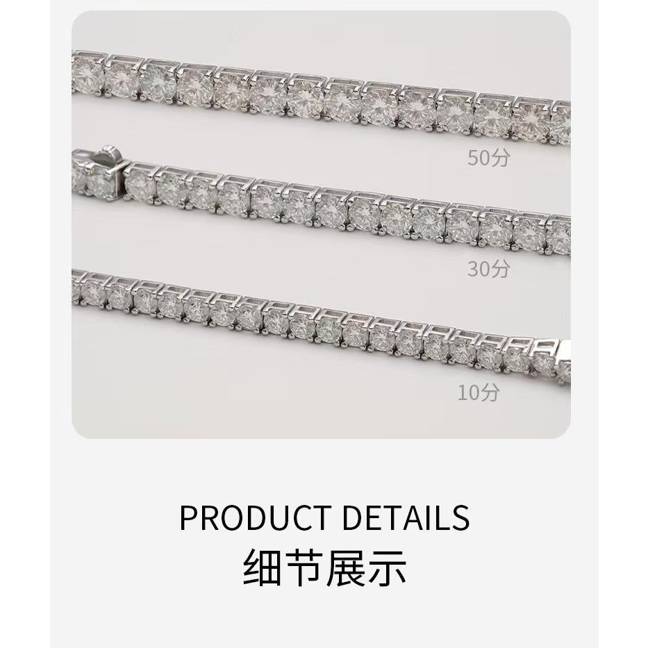 NO.225 S925 Sterling Silver Synthetic Moissanite Tennis Bracelet