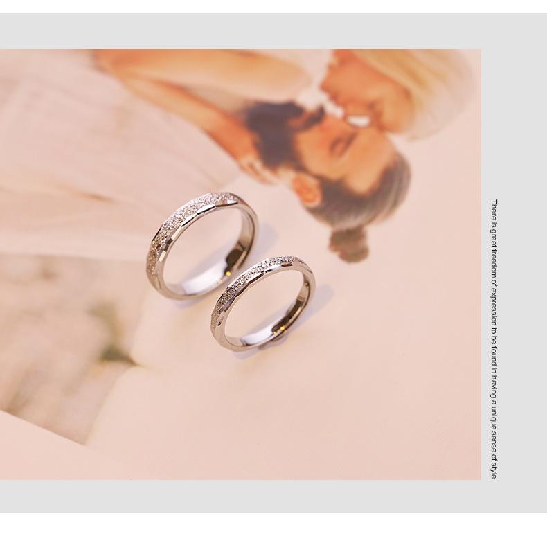 S925 Sterling Silver Plain Band Couple Open Adjustable Rings -629 weddingring(45%)