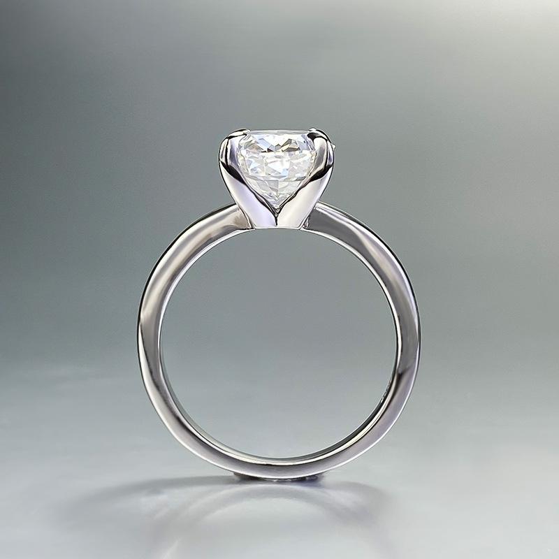 NO.039 S925 Silver Oval Ice Flower Cut Oval Ring 8 * 10mm 8A Cubic Zirconia Ring fashion jewelry accessory woman girl promise ring Springtok