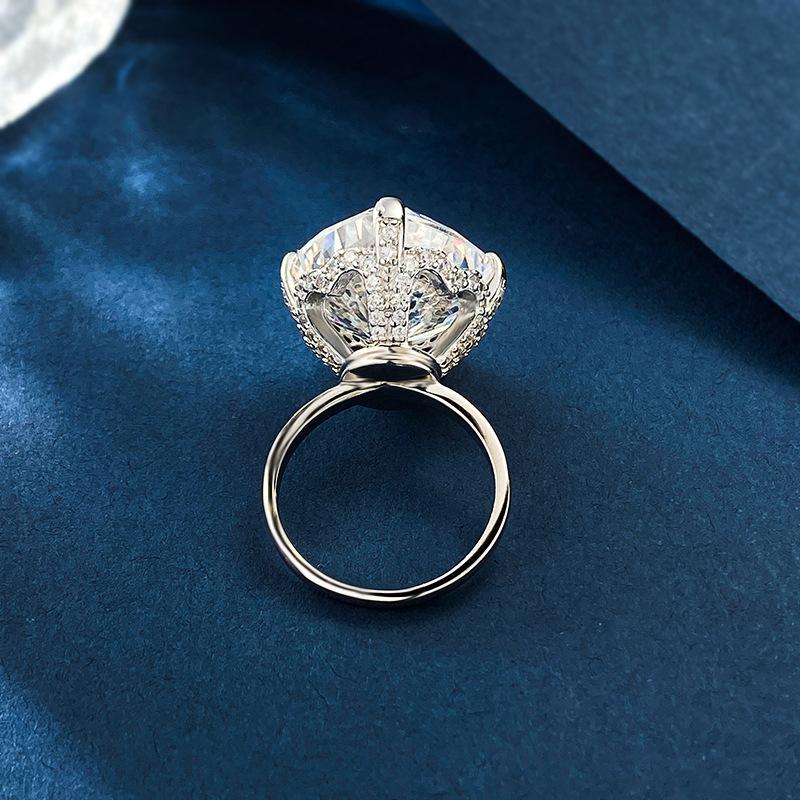 NO.020 S925 Sterling Silver Radian Cut High Carbon Ring 15*15 8A Cubic Zirconia Ring fashion jewelry accessory woman girl promise ring Springtok