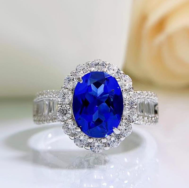 NO.055 S925 Sterling Silver Oval Cut Vintage Oval Ring 7*9mm 6A Cubic Zirconia Ring fashion jewelry accessory woman girl promise ring Springtok