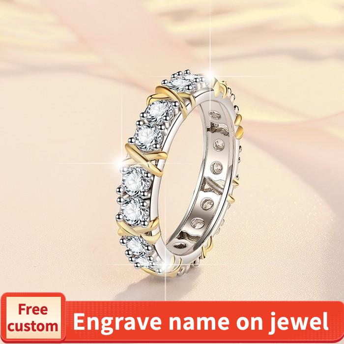 NO.148 S925 Sterling Silver X-Shape Ring Synthetic Moissanite Ring fashion jewelry accessory woman girl promise ring Springtok