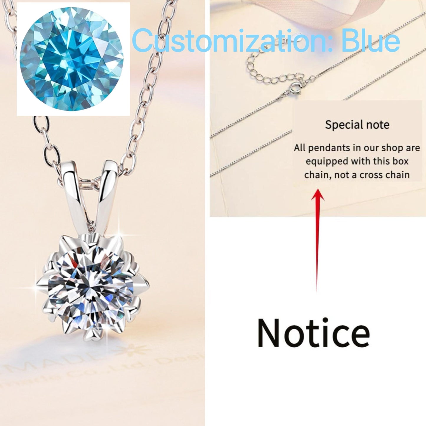 NO.194 S925 Sterling Silver Snowflake Necklace Synthetic Moissanite Necklace Birthday Gift Minimalist Pendant Necklace Springtok