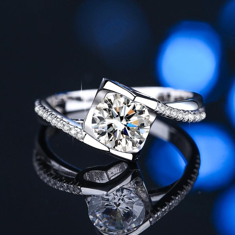 NO.120 S925 Sterling Silver Angel Kiss Ring Synthetic Moissanite Ring fashion jewelry accessory woman girl promise ring Springtok