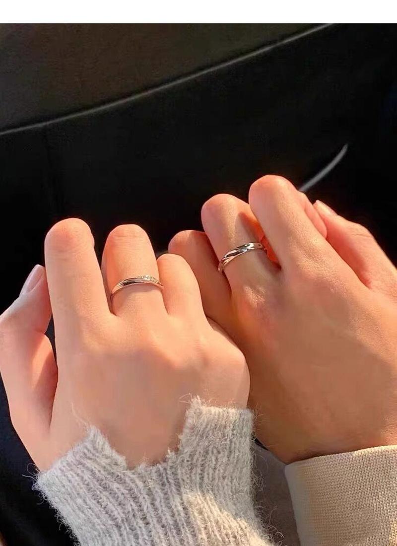 S925 Sterling Silver Simple Mobius Strip Couple Rings Plain Band -511 jewellery with meaning(45%)