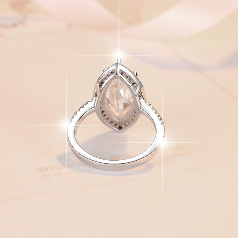 NO.078 8A Cubic Zirconia S925 Sterling Silver Horse Eye Ring fashion jewelry accessory woman girl promise ring Springtok