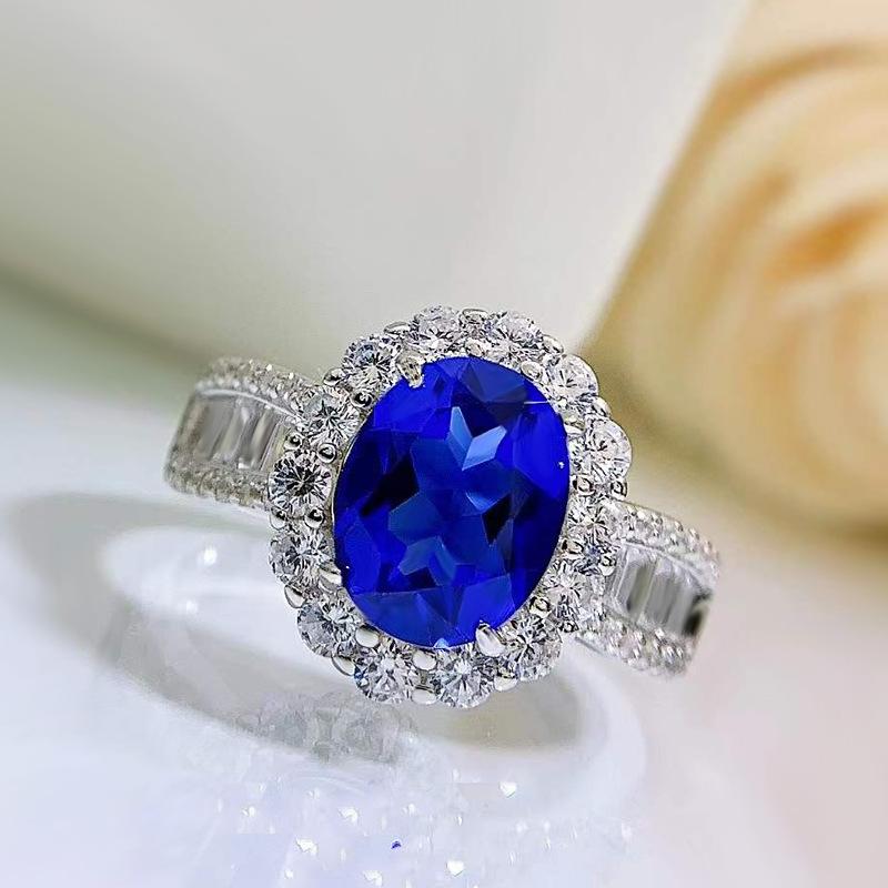 NO.055 S925 Sterling Silver Oval Cut Vintage Oval Ring 7*9mm 6A Cubic Zirconia Ring fashion jewelry accessory woman girl promise ring Springtok