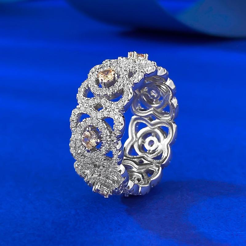 NO.088 S925 Sterling Silver Full Row Ring 6A Cubic Zirconia Ring fashion jewelry accessory woman girl promise ring Springtok