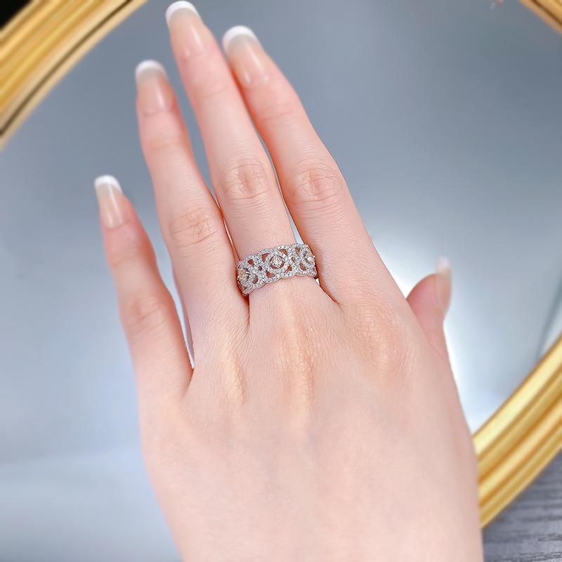 NO.088 S925 Sterling Silver Full Row Ring 6A Cubic Zirconia Ring fashion jewelry accessory woman girl promise ring Springtok