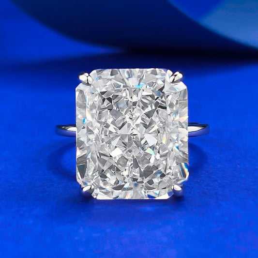 NO.003 S925 Sterling Silver Ice Flower Cut Square Ring 12*14mm 8A Cubic Zirconia Ring fashion jewelry accessory woman girl promise ring Springtok