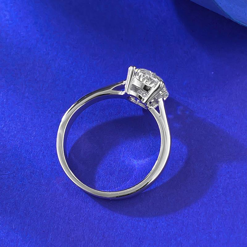 NO.038 S925 sterling silver oval cut 4 carat ring 8*10mm 6A cubic zirconia ring fashion jewelry accessory woman girl promise ring Springtok
