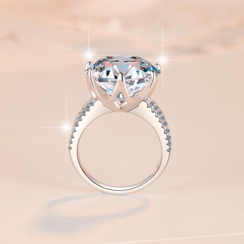 NO.124 S925 Sterling Silver 10 Karat Ring Synthetic Moissanite Ring fashion jewelry accessory woman girl promise ring Springtok