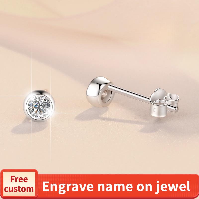 NO.167 S925 Sterling Silver Bubble Stud Earrings Synthetic Moissanite Stud Earrings Glittering daily life Earrings Springtok