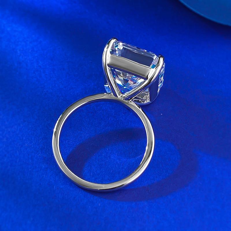 NO.003 S925 Sterling Silver Ice Flower Cut Square Ring 12*14mm 8A Cubic Zirconia Ring fashion jewelry accessory woman girl promise ring Springtok