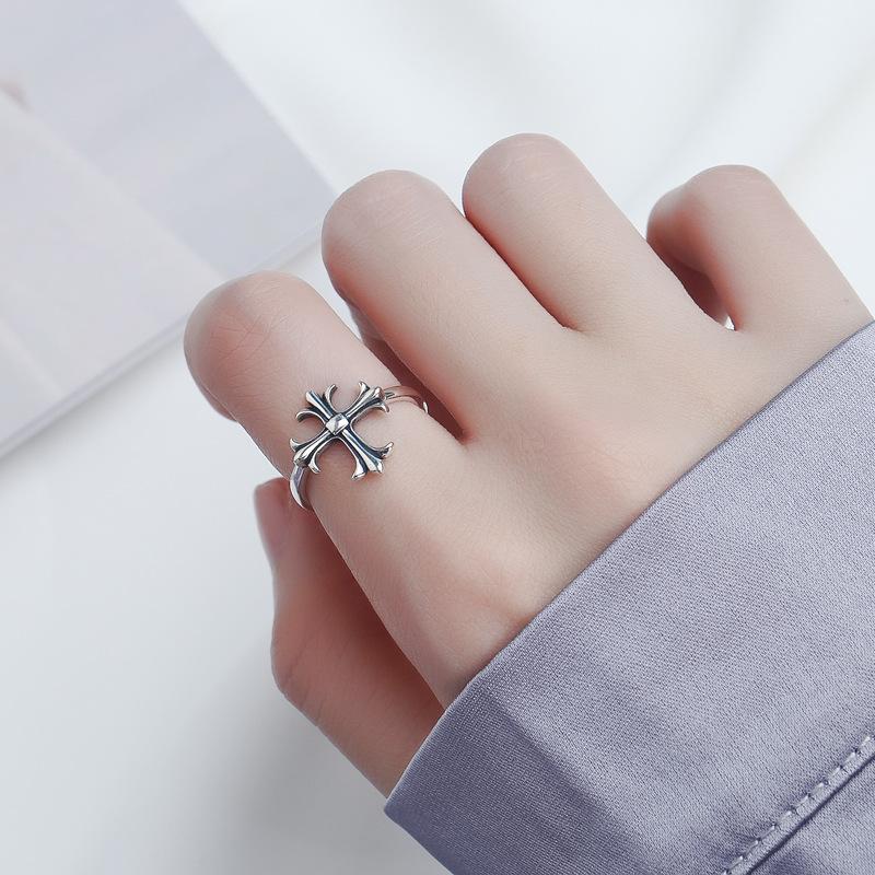 S925 Sterling Silver Cross Open for Men Ring -495(45%)