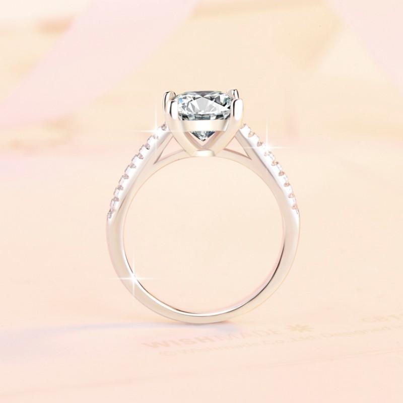 NO.135 S925 Sterling Silver Princess Ring Synthetic Moissanite Ring fashion jewelry accessory woman girl promise ring Springtok