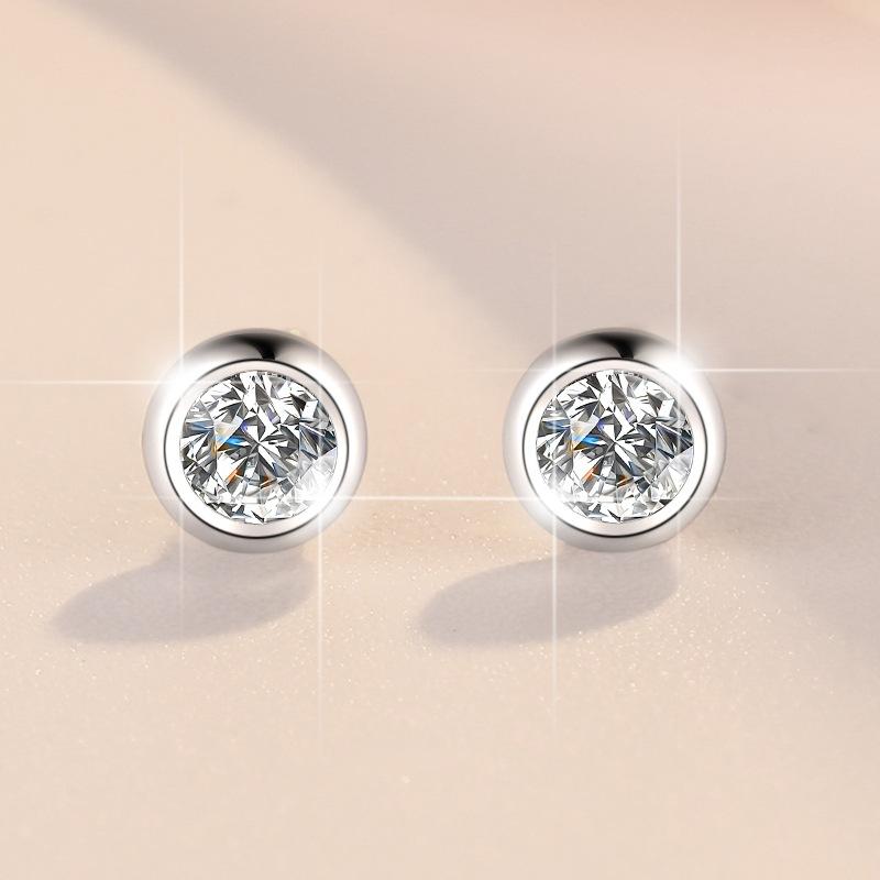 NO.167 S925 Sterling Silver Bubble Stud Earrings Synthetic Moissanite Stud Earrings Glittering daily life Earrings Springtok